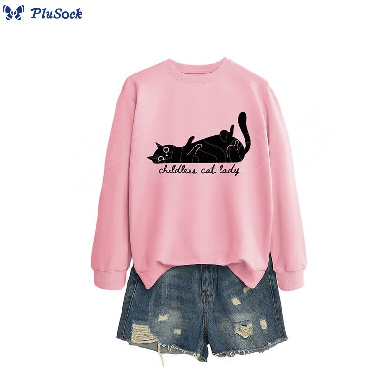 Plus Size Cute Cat Sweatshirt