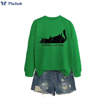 Plus Size Cute Cat Sweatshirt