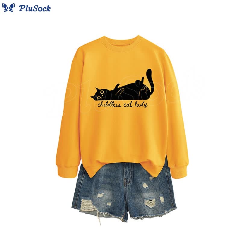 Plus Size Cute Cat Sweatshirt