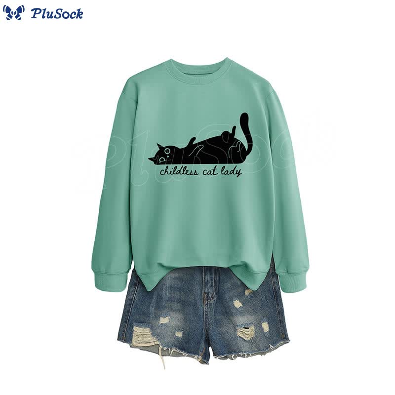 Plus Size Cute Cat Sweatshirt