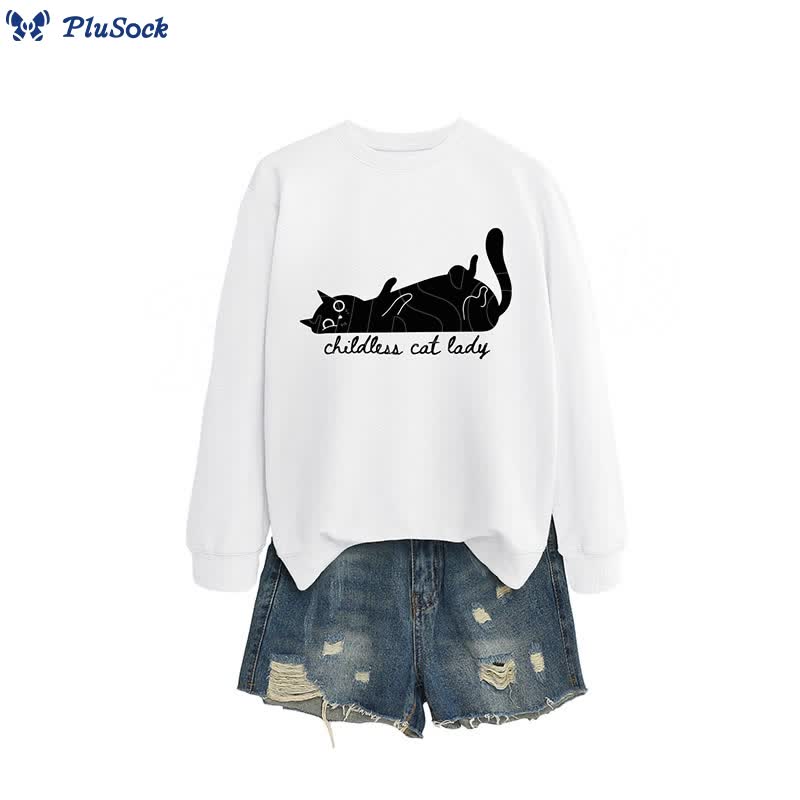 Plus Size Cute Cat Sweatshirt