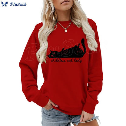 Plus Size Cute Cat Sweatshirt