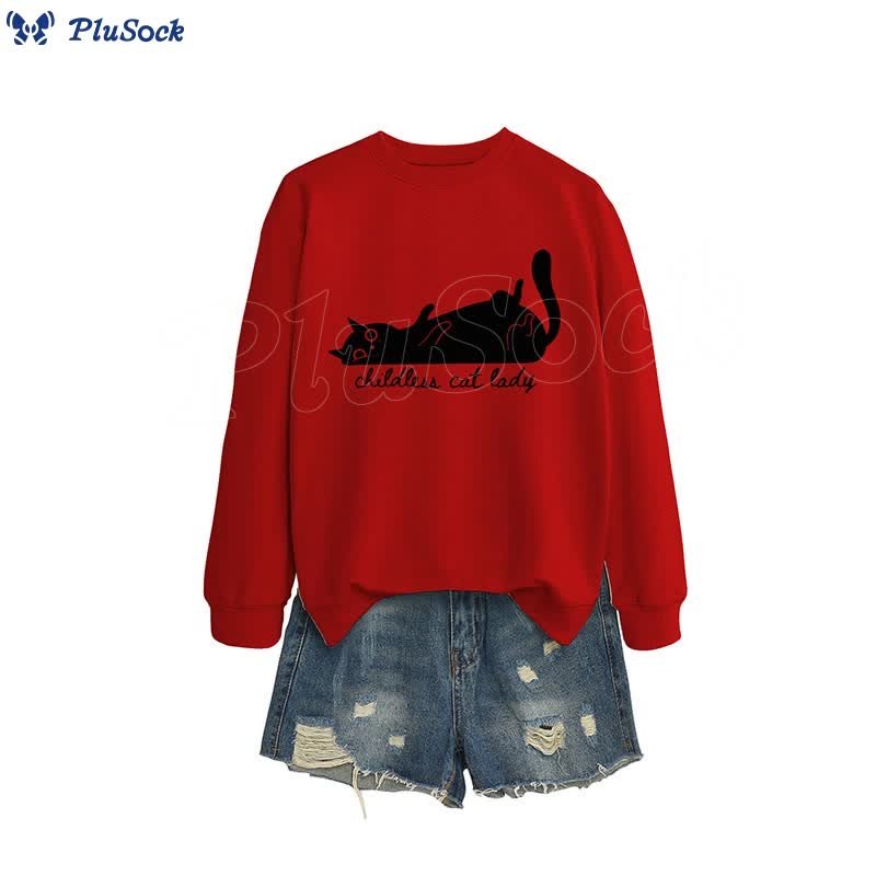 Plus Size Cute Cat Sweatshirt