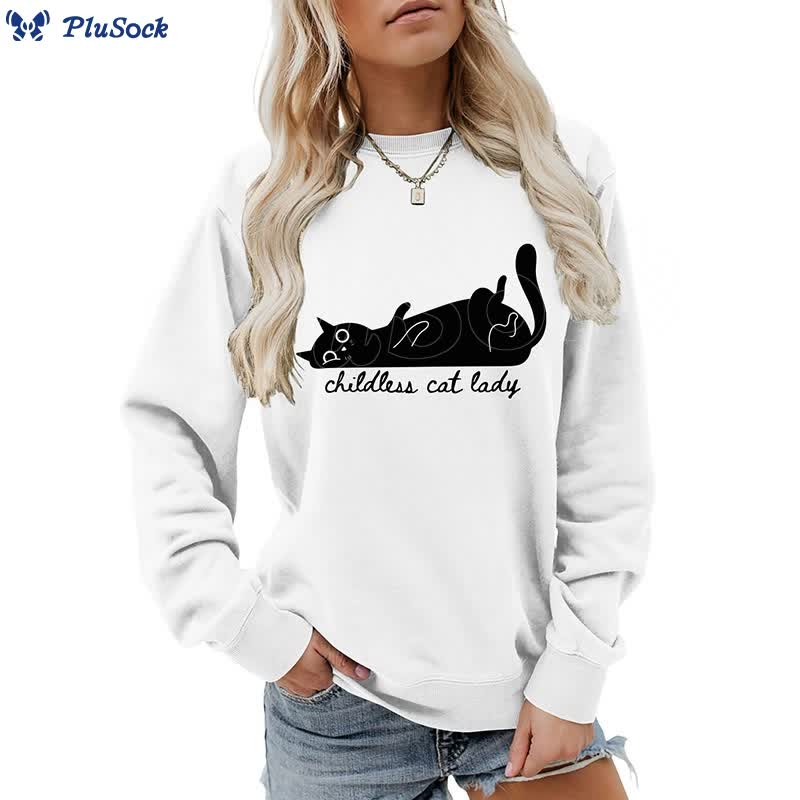 Plus Size Cute Cat Sweatshirt