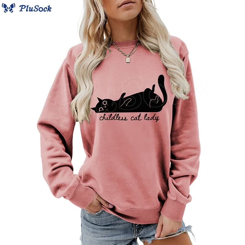 Plus Size Cute Cat Sweatshirt