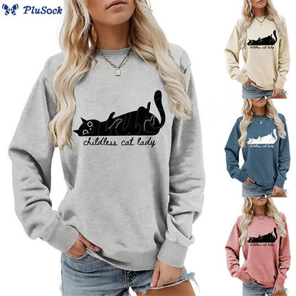 Plus Size Cute Cat Sweatshirt