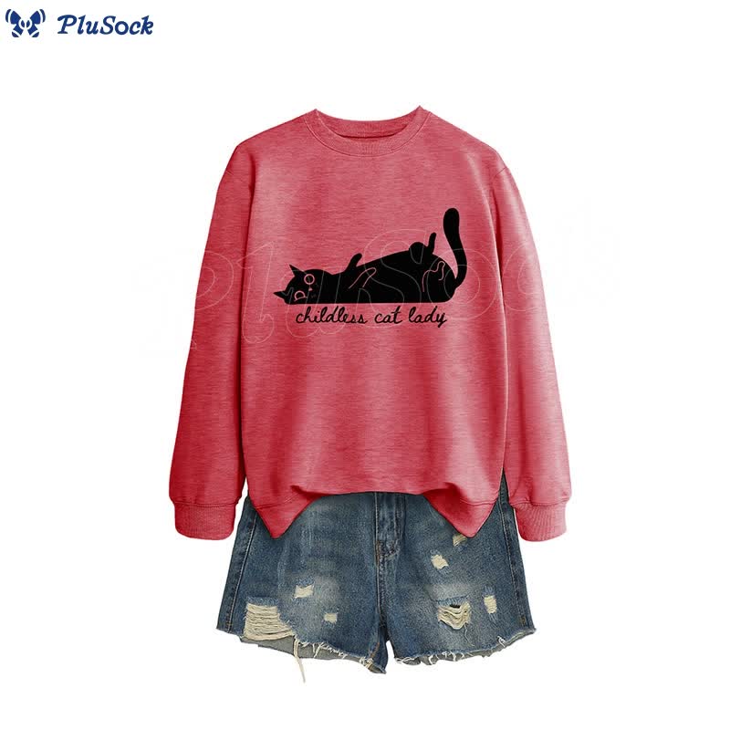 Plus Size Cute Cat Sweatshirt