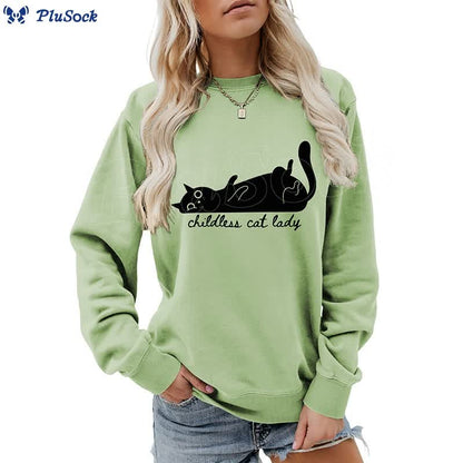 Plus Size Cute Cat Sweatshirt