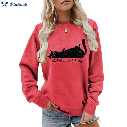 Plus Size Cute Cat Sweatshirt