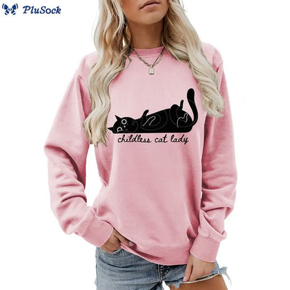 Plus Size Cute Cat Sweatshirt