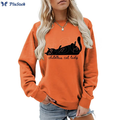 Plus Size Cute Cat Sweatshirt