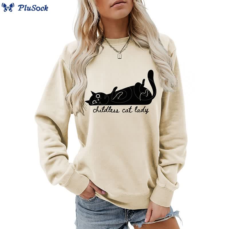 Plus Size Cute Cat Sweatshirt