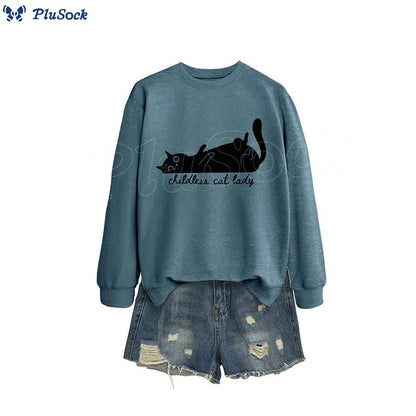 Plus Size Cute Cat Sweatshirt