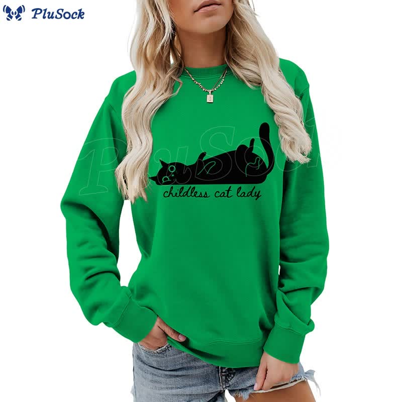 Plus Size Cute Cat Sweatshirt