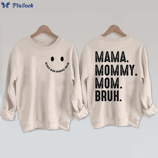 Plus Size Mom Print Sweatshirt