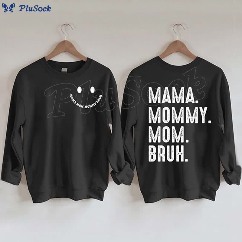 Plus Size Mom Print Sweatshirt