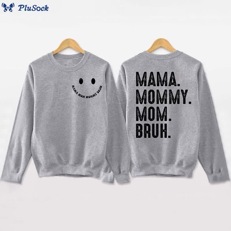 Plus Size Mom Print Sweatshirt