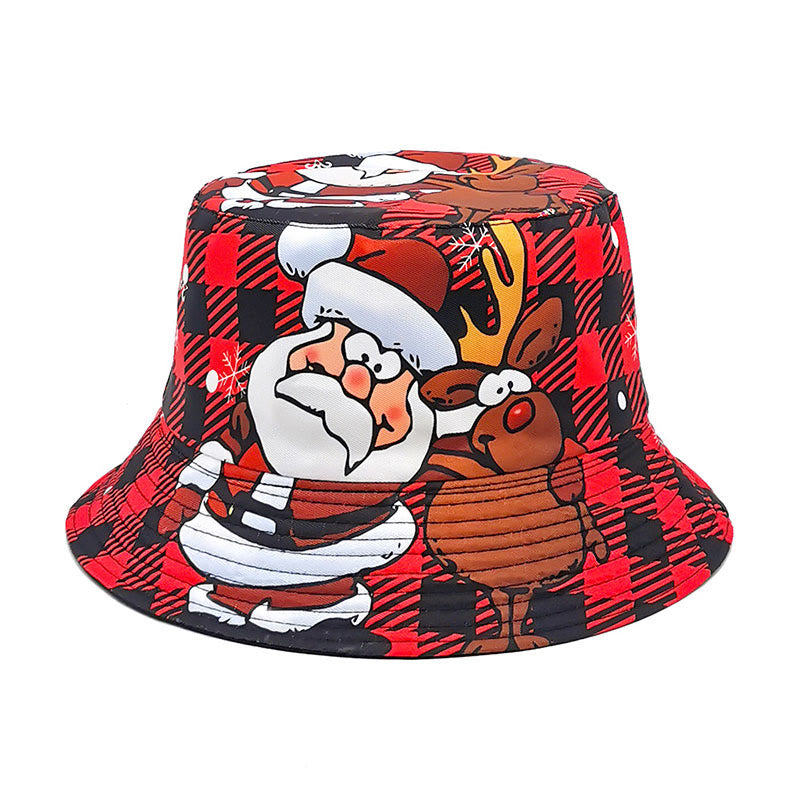 Plus Size Santa Claus Elk Bucket Hat