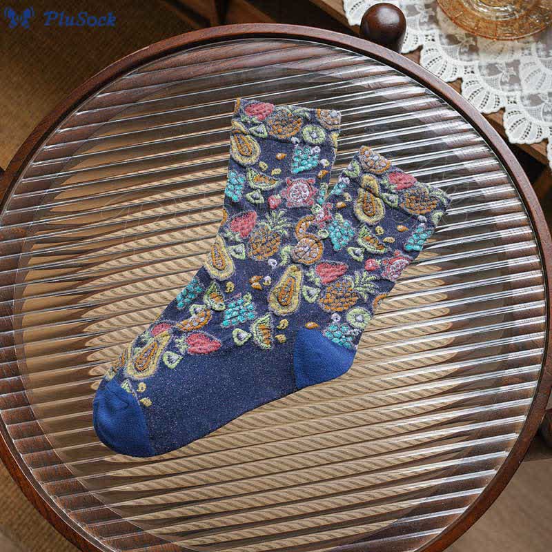 Fruit Print Quarter Socks(5 Pairs)