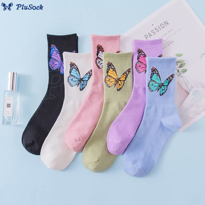 Butterfly Crew Socks(6 Pairs)