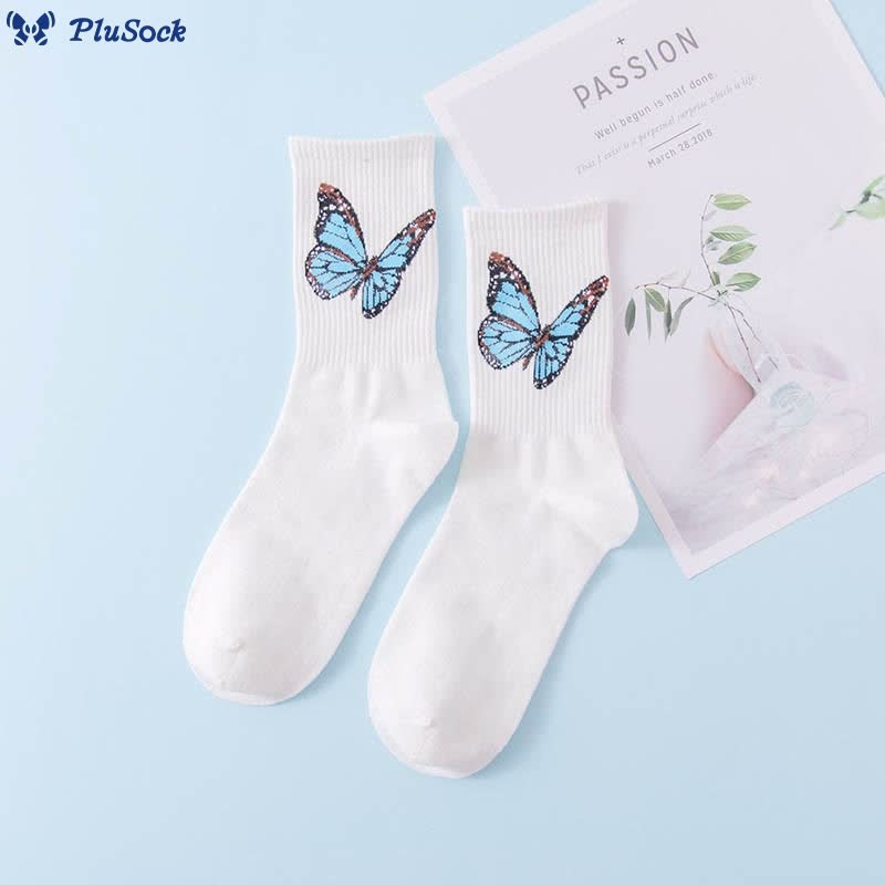 Butterfly Crew Socks(6 Pairs)