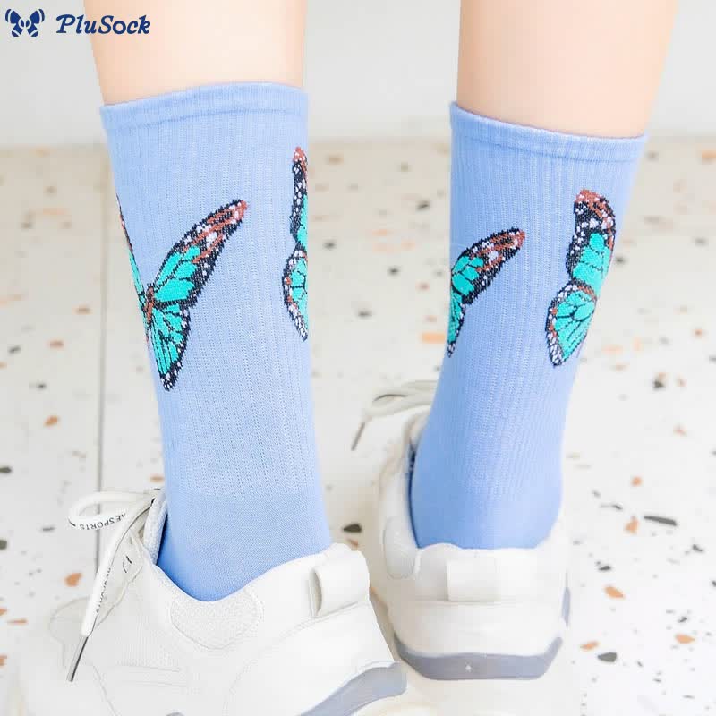 Butterfly Crew Socks(6 Pairs)