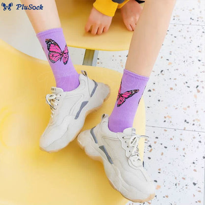 Butterfly Crew Socks(6 Pairs)