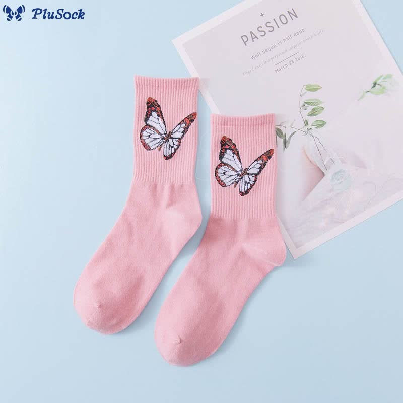 Butterfly Crew Socks(6 Pairs)