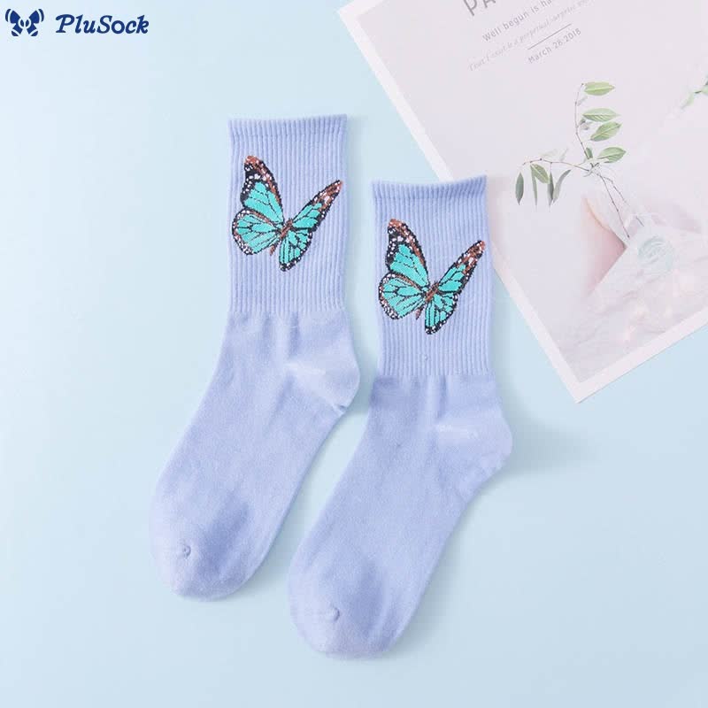 Butterfly Crew Socks(6 Pairs)