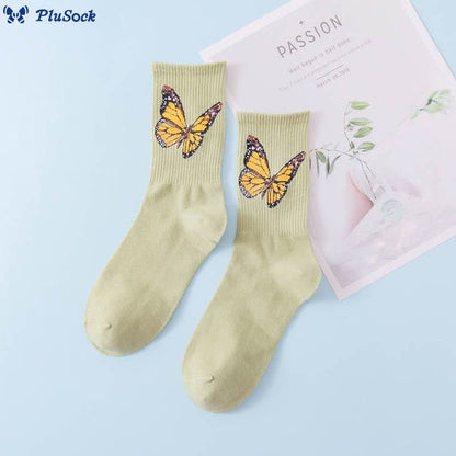 Butterfly Crew Socks(6 Pairs)