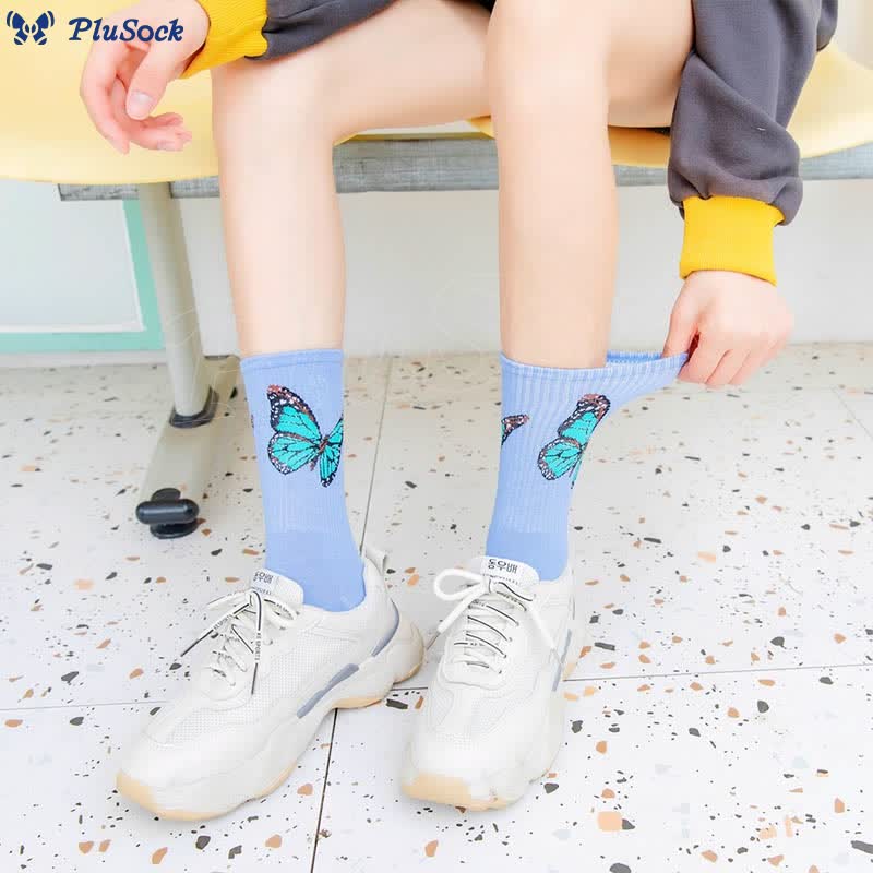 Butterfly Crew Socks(6 Pairs)