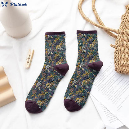 Plants Flowers Quarter Socks(5 Pairs)