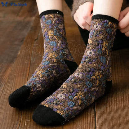 Plants Flowers Quarter Socks(5 Pairs)