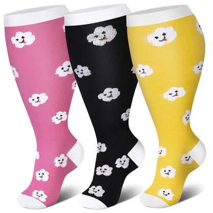 Plus Size Smiley Cloud Compression Socks