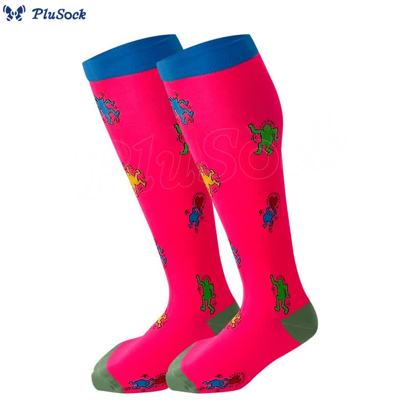 2XL-7XL Plus Size Funny Pattern Compression Socks