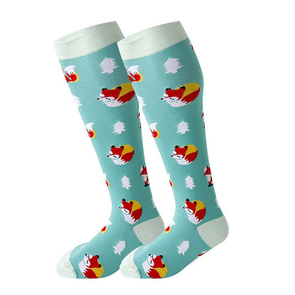 2XL-7XL Plus Size Penguin Fox Compression Socks(3 Pairs)