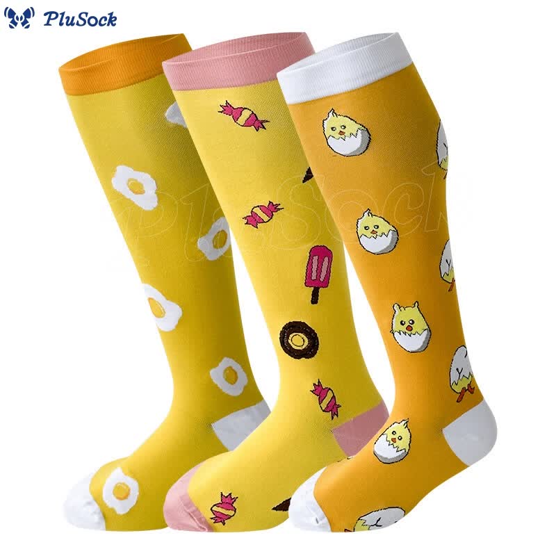 2XL-7XL Plus Size Yellow Series Compression Socks