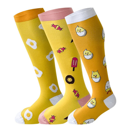 2XL-7XL Plus Size Yellow Series Compression Socks(3 Pairs)