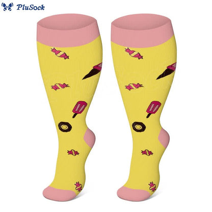 2XL-7XL Plus Size Yellow Series Compression Socks