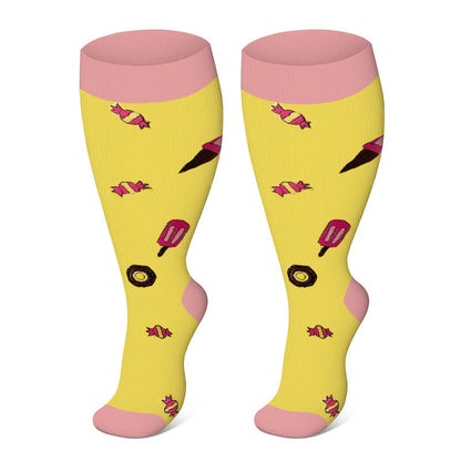 2XL-7XL Plus Size Yellow Series Compression Socks(3 Pairs)