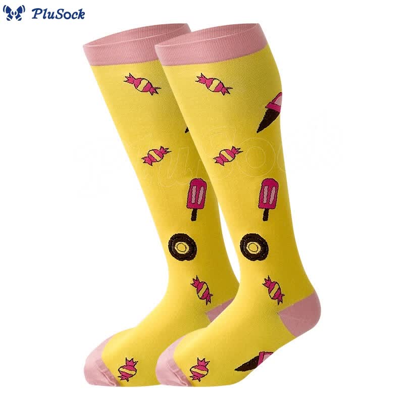 2XL-7XL Plus Size Yellow Series Compression Socks