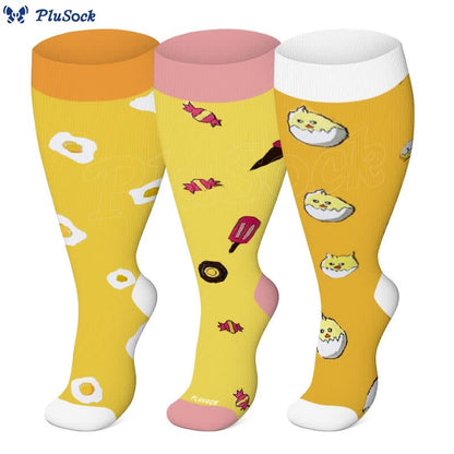 2XL-7XL Plus Size Yellow Series Compression Socks