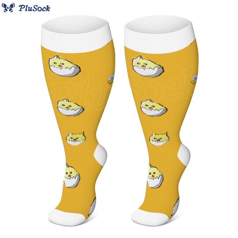 2XL-7XL Plus Size Yellow Series Compression Socks