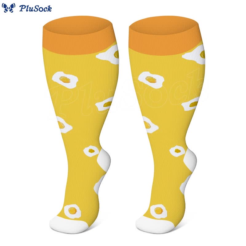 2XL-7XL Plus Size Yellow Series Compression Socks