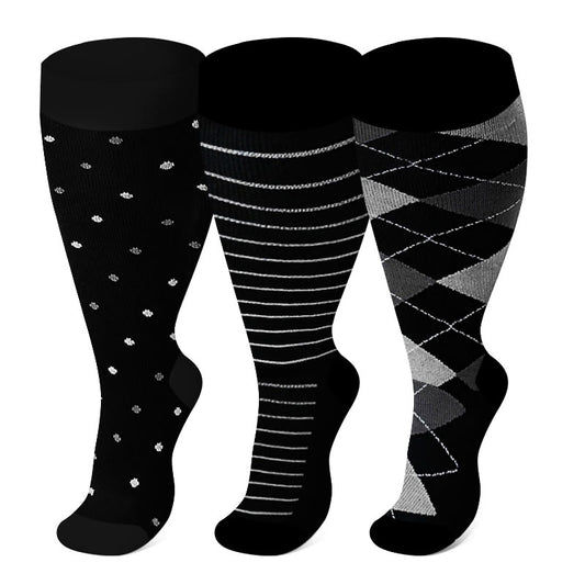 2XL-7XL Plus Size Rhombus Compression Socks