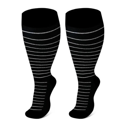 2XL-7XL Plus Size Rhombus Compression Socks(3 Pairs)