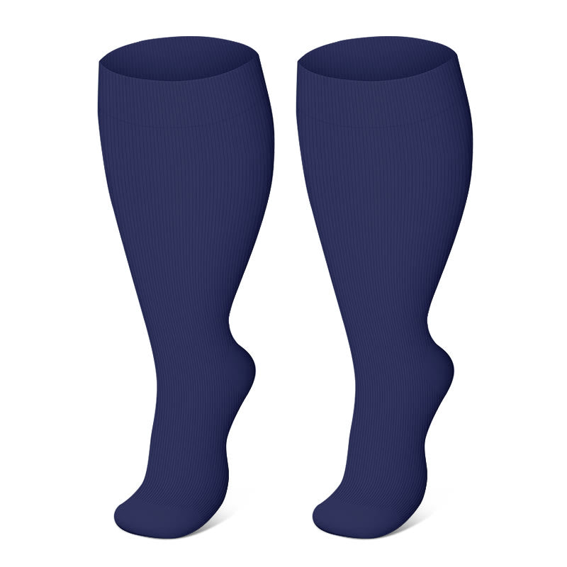 2XL-7XL Plus Size Bean Green Compression Socks(2 Pairs)