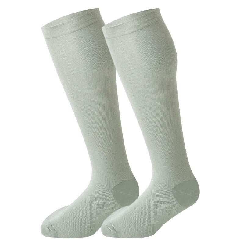 2XL-7XL Plus Size Bean Green Compression Socks(2 Pairs)