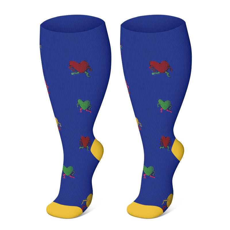 2XL-7XL Plus Size Funny Pattern Compression Socks