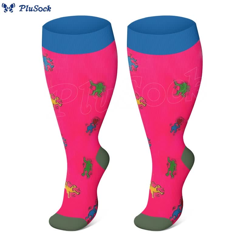 2XL-7XL Plus Size Funny Pattern Compression Socks